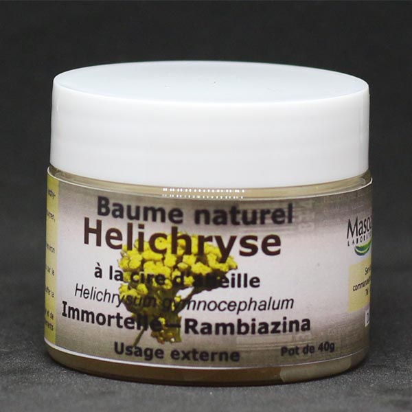 Helichryse, baume à la cire d'abeille, pot de 40 g, Masoala Laboratoire