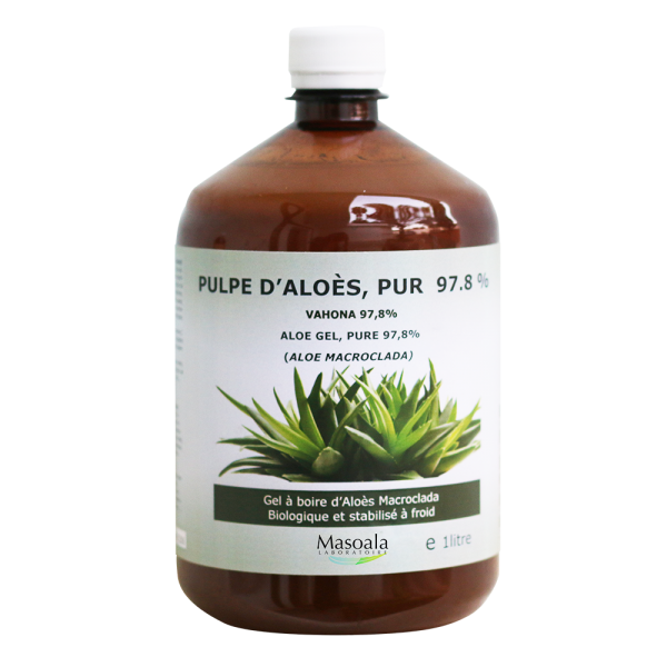 Pulpe d’Aloès 97,8% Pur, Flacon de 1 litre