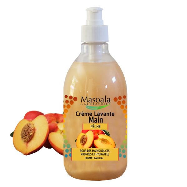Crème Lavante Main, Pêche, Flacon de 500ml
